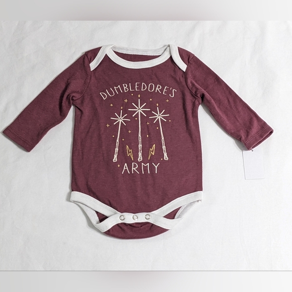 Harry Potter Baby Boy 3 Pack Long Sleeve Bodysuits, 0-3 Months,New With Tag - Picture 8 of 10